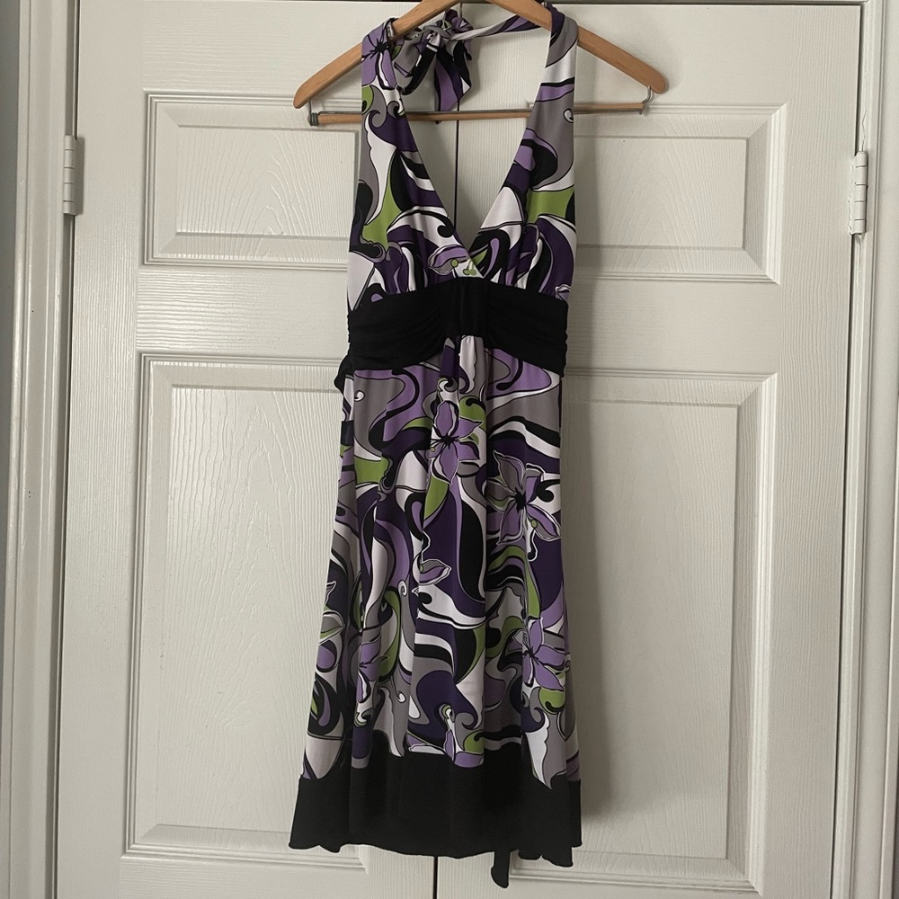 Print Mini Halter Dress